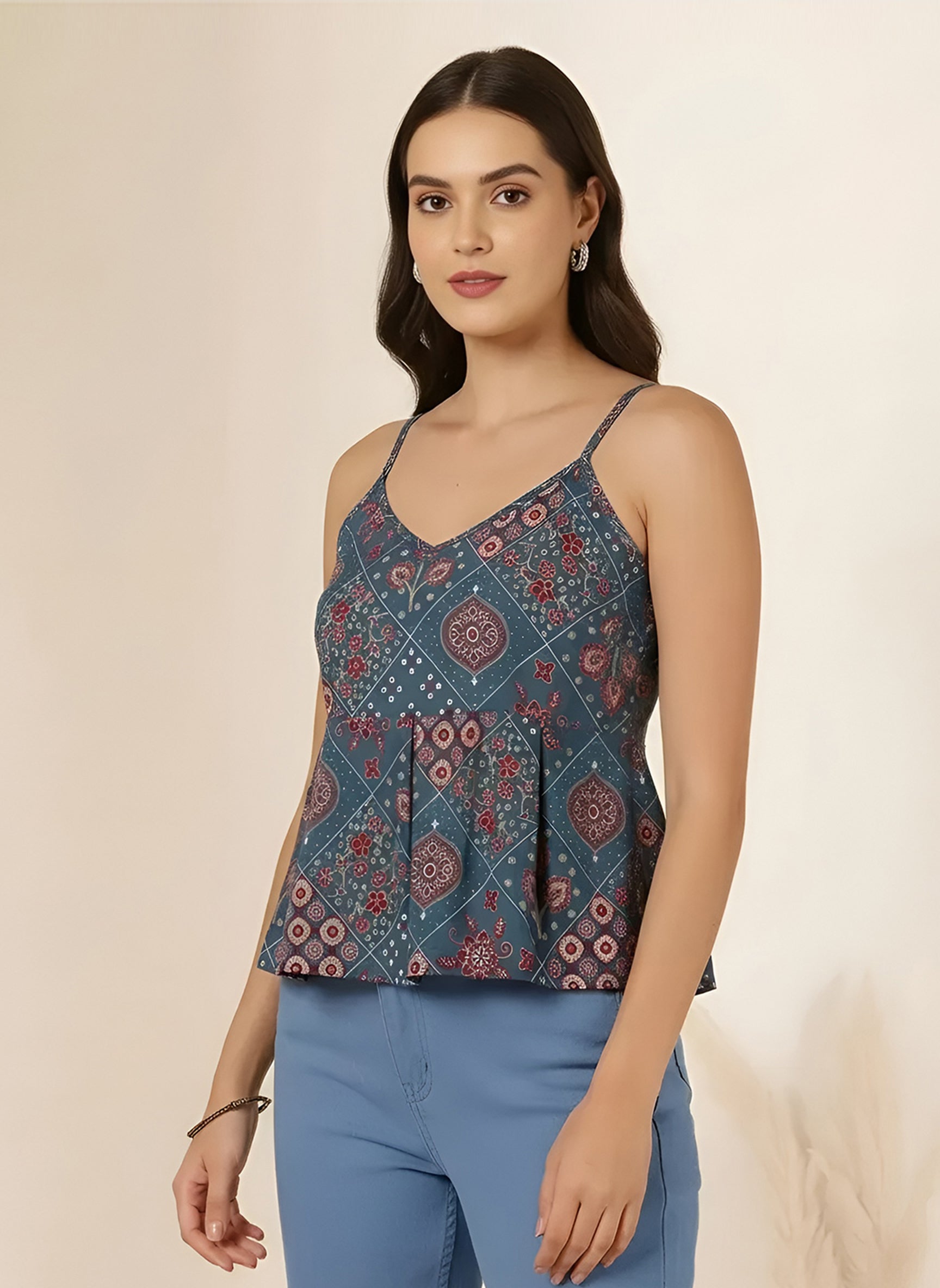 Peacock Mist Top