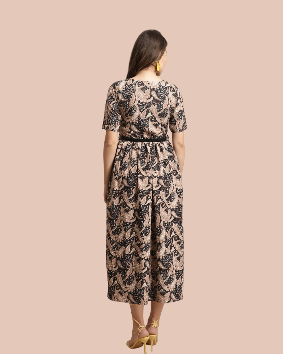 Mystic Black Pattern Maxi Dress