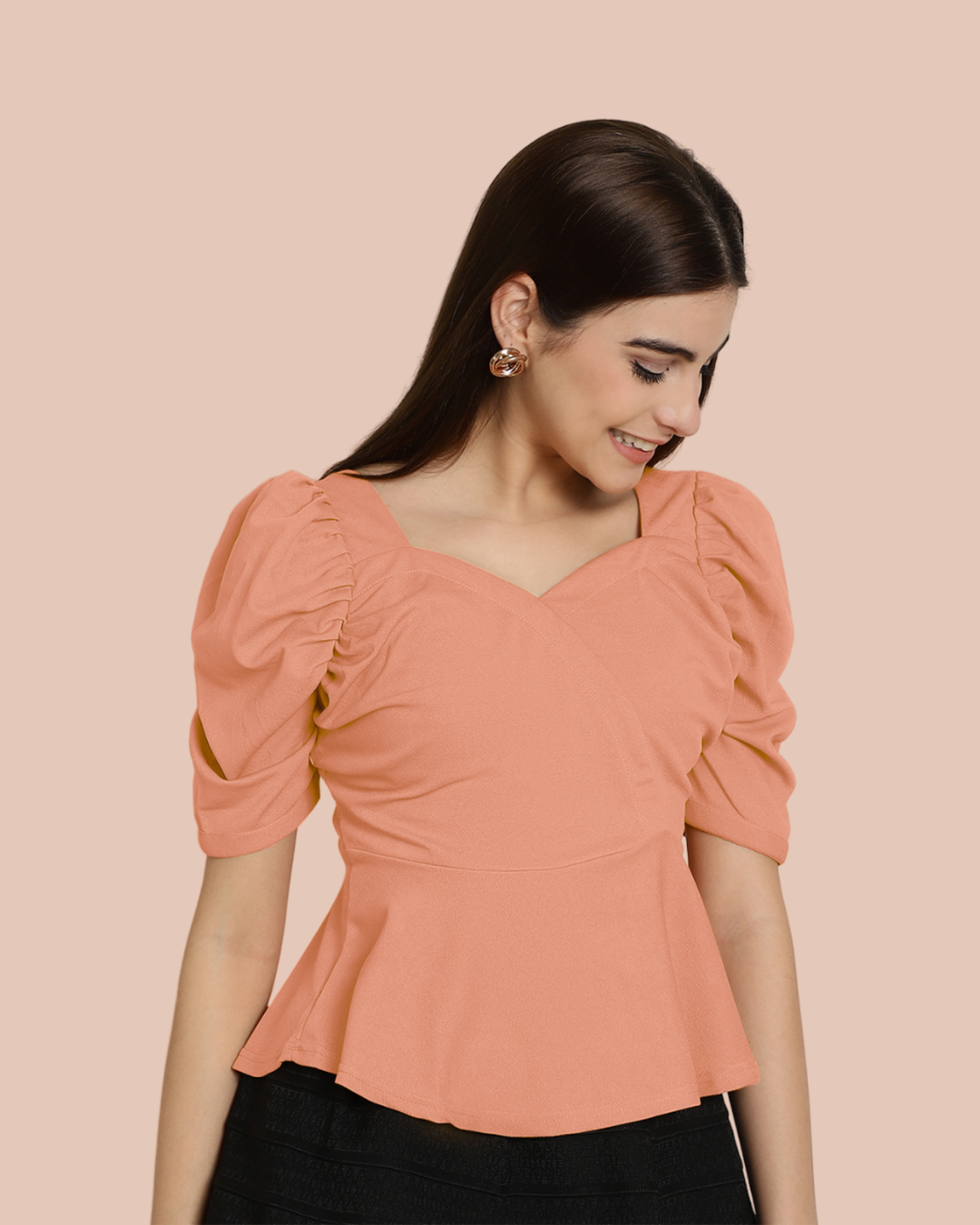 Solid Puff Sleeve Delight