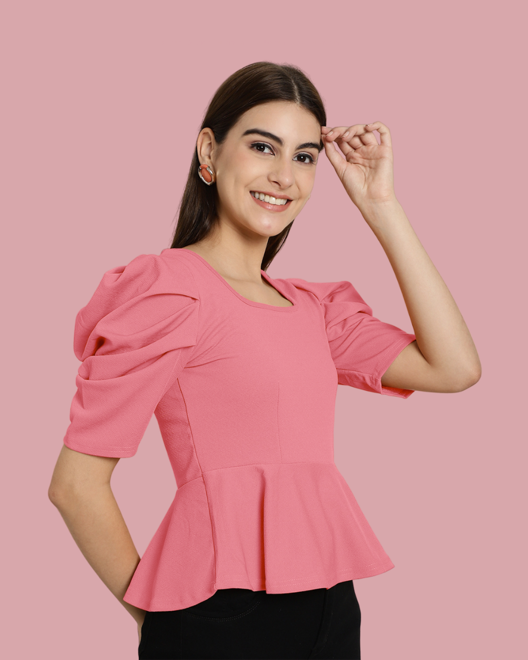 Stylish Solid Pink Top