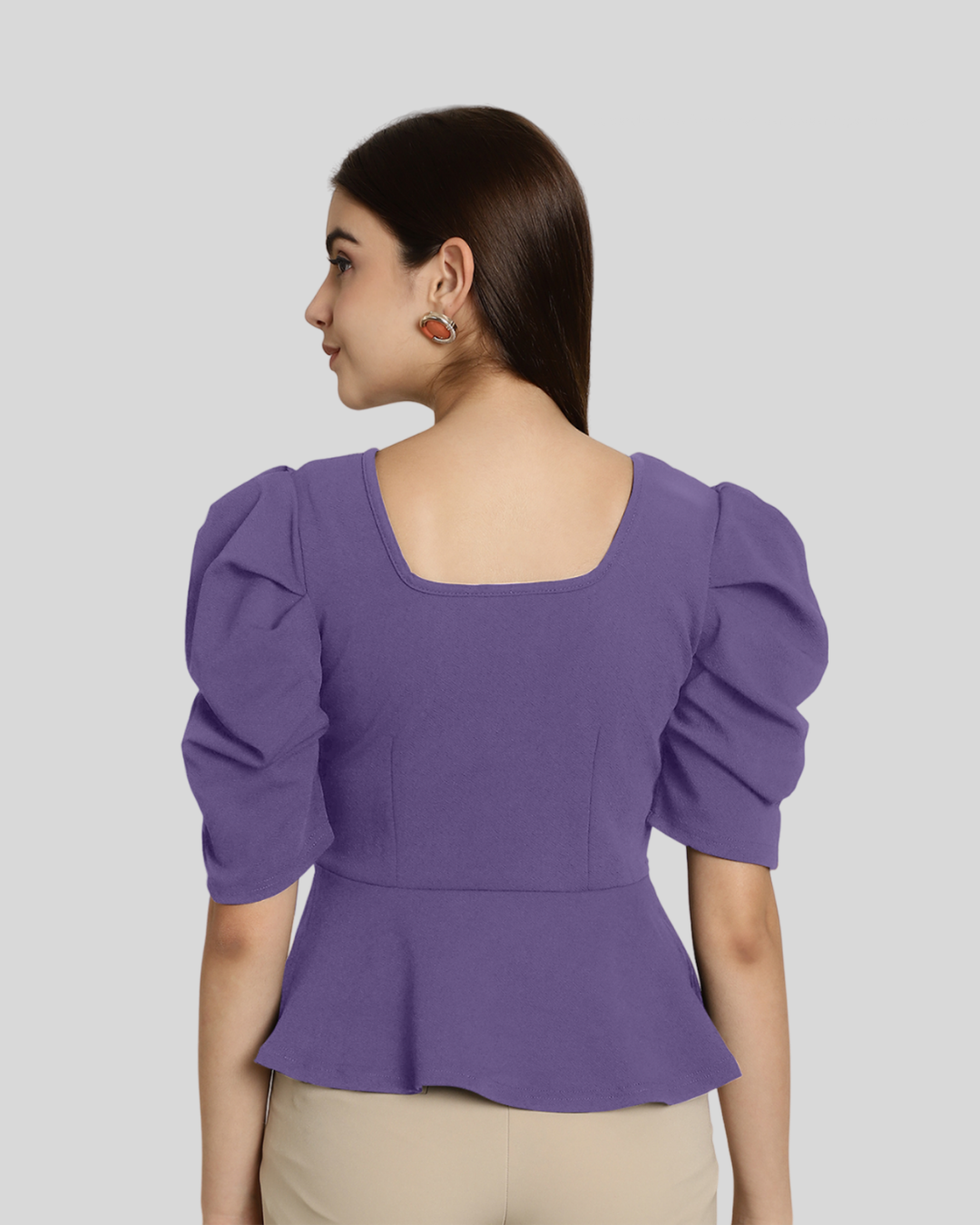 Stylish Solid Purple Top