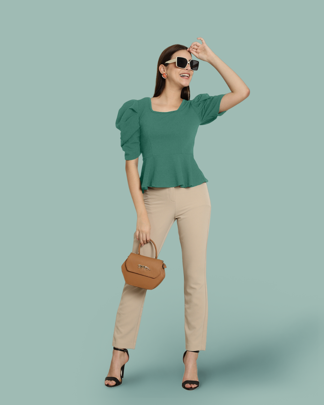Stylish Solid Green Top