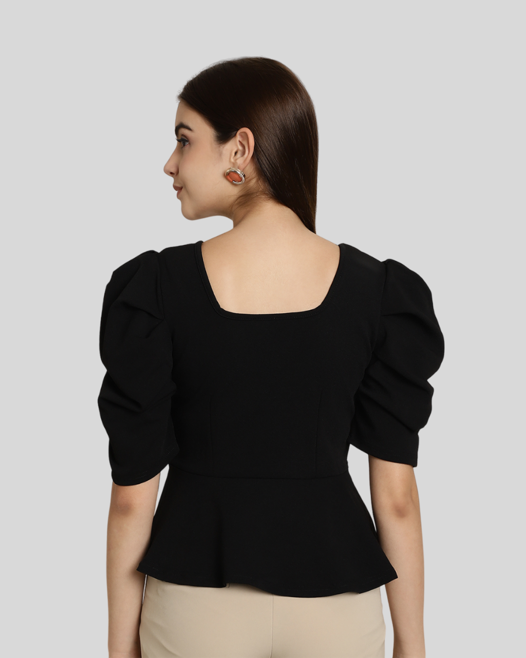 Stylish Solid Black Top