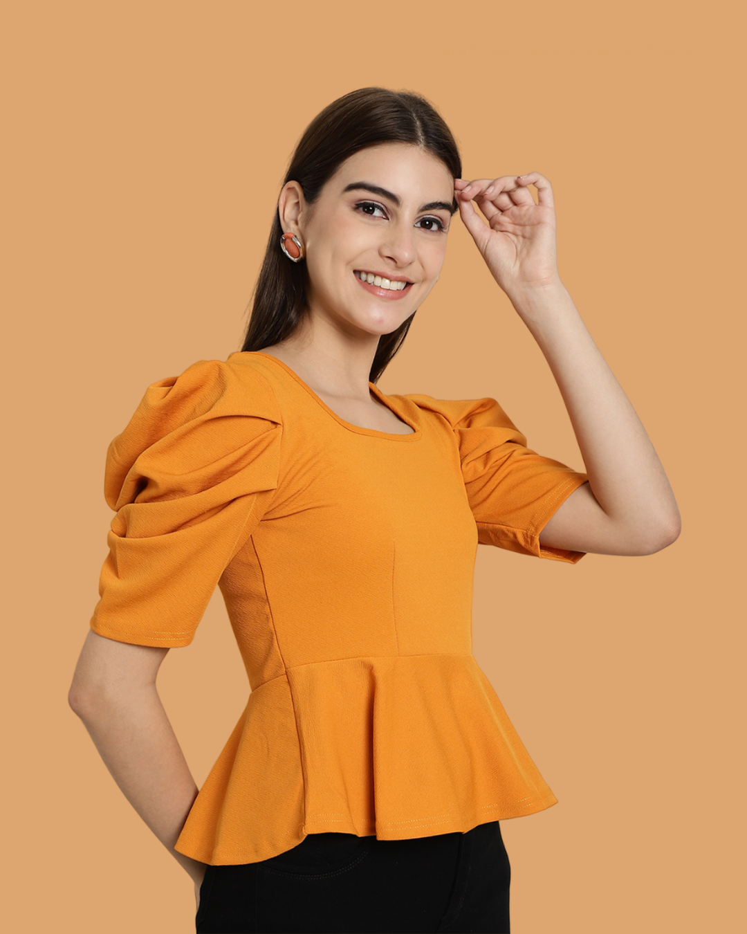 Stylish Solid Yellow Top
