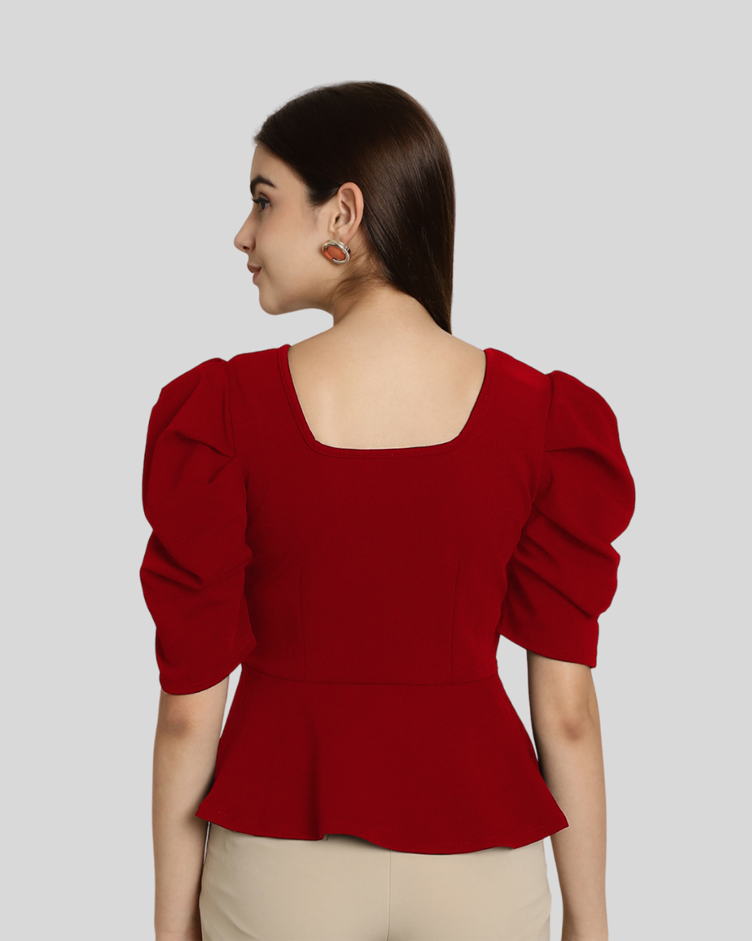 Stylish Solid Red Top
