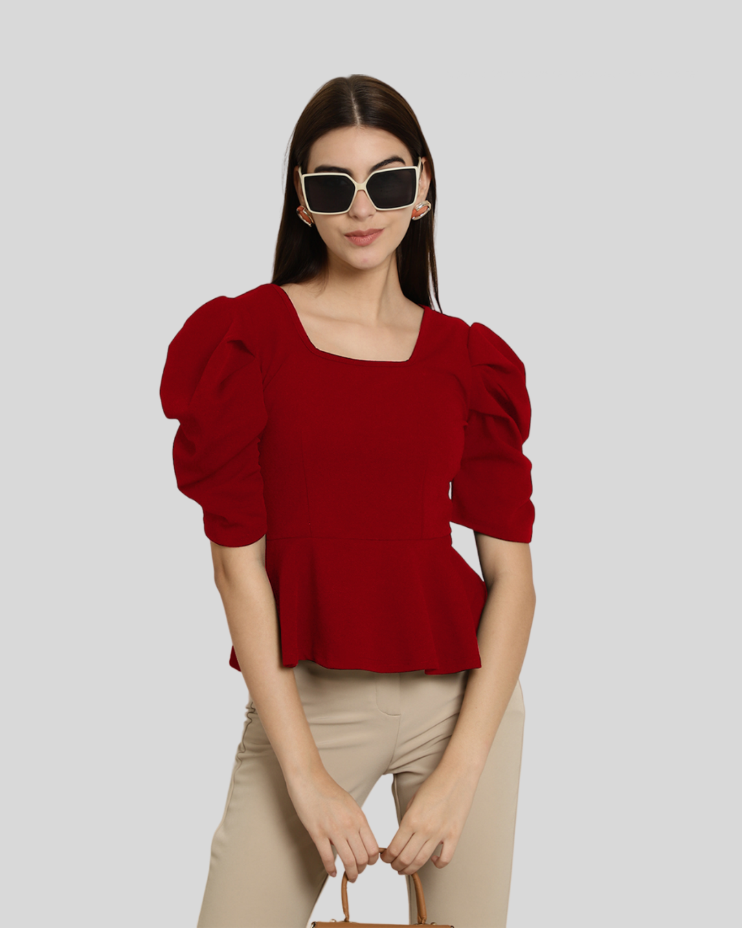 Stylish Solid Red Top