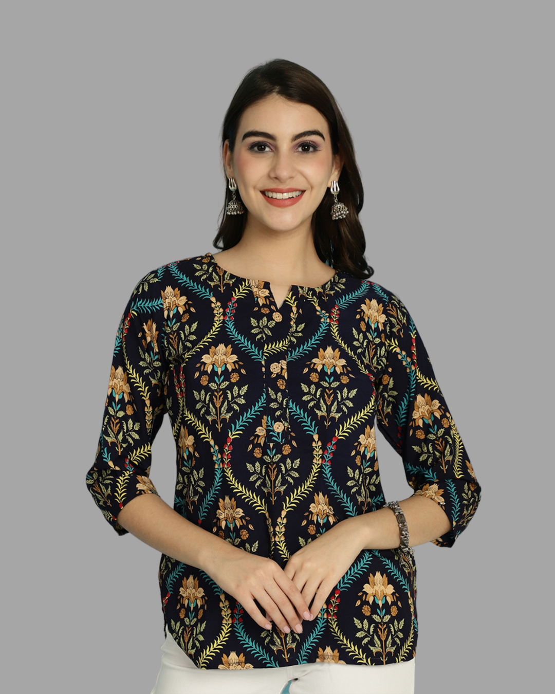Traditional Touch Navy Blue Top