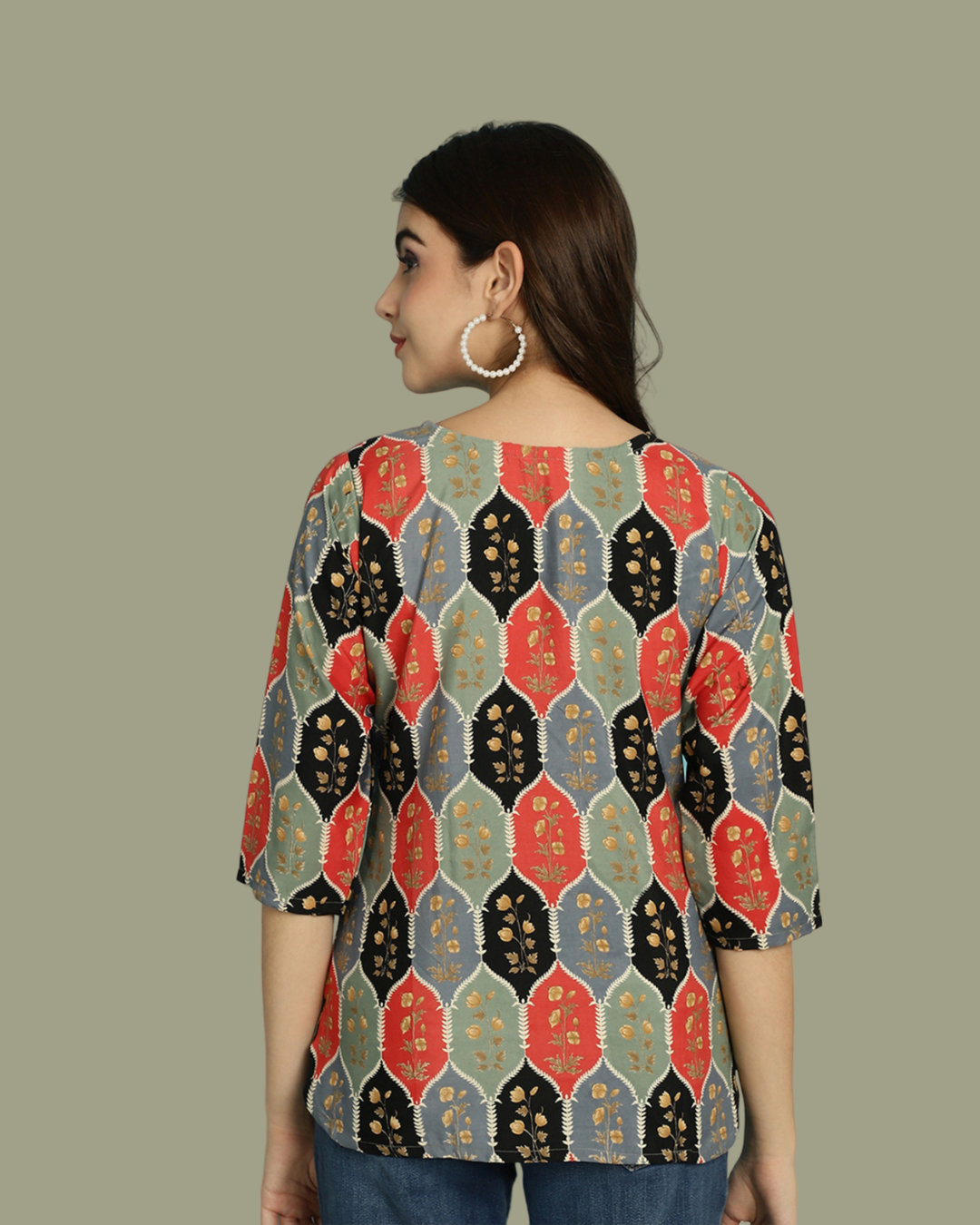Colorburst Block Print Top
