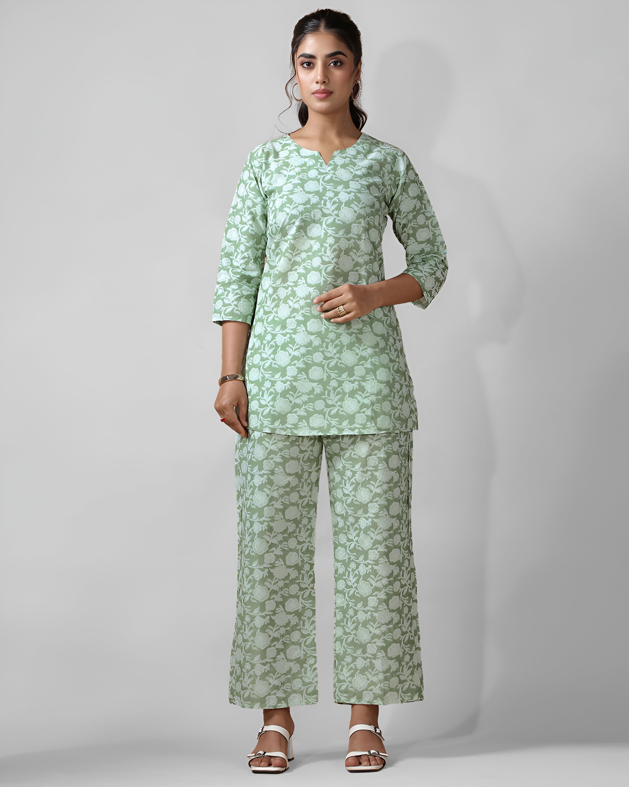 Mint Pure Cotton Co-ord Set