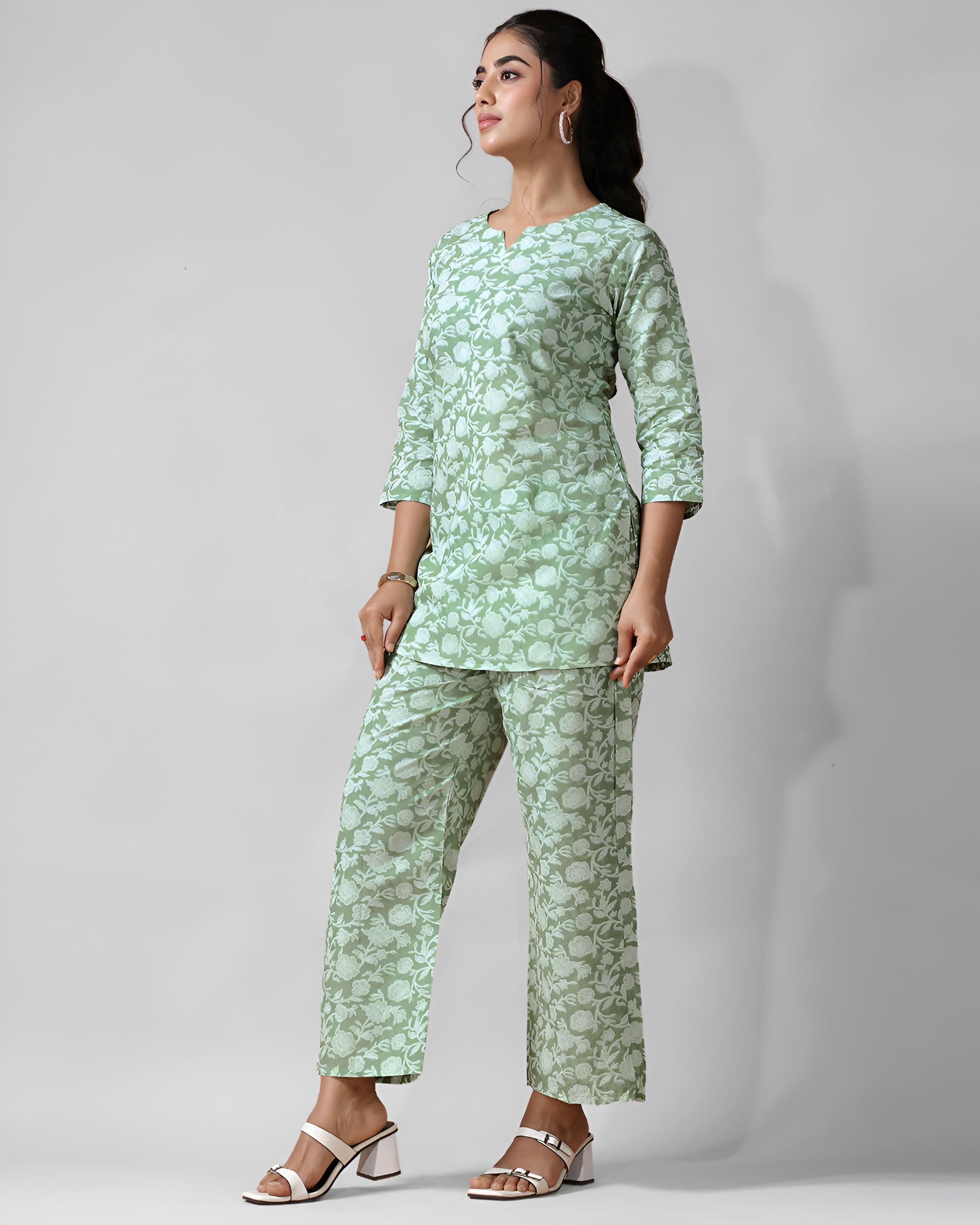 Mint Pure Cotton Co-ord Set