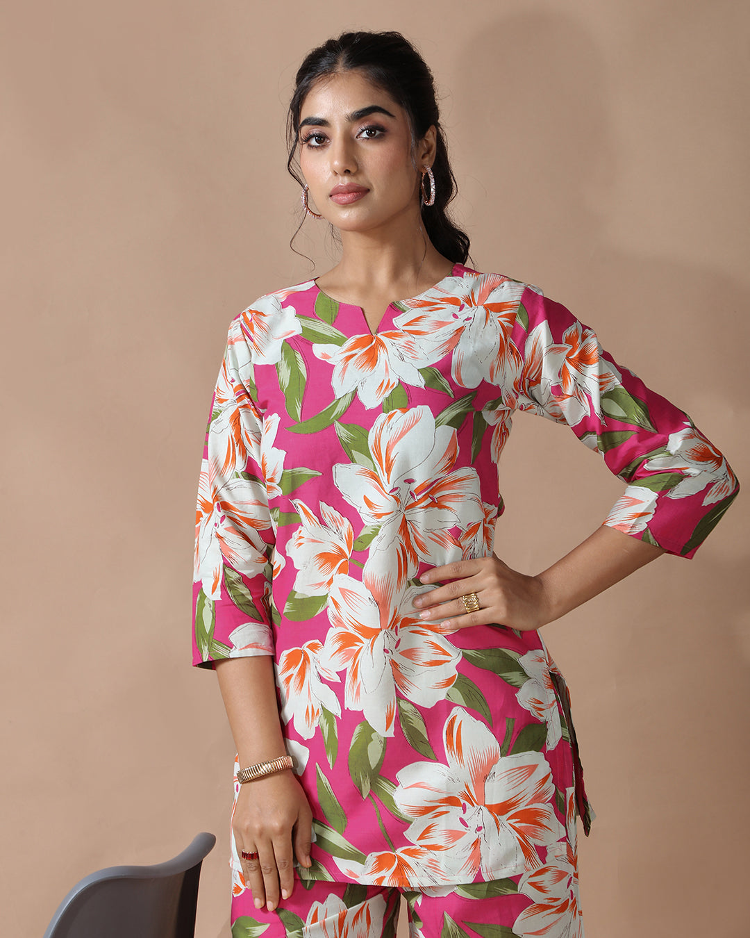 Floral Bloom Pure Cotton Co-ord Set