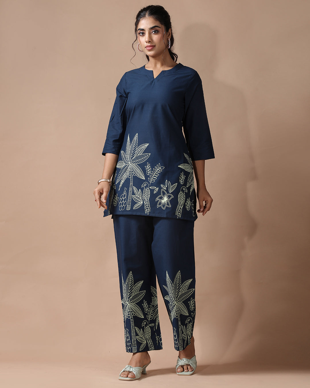 Navy Bloom Pure Cotton Co-ord Set