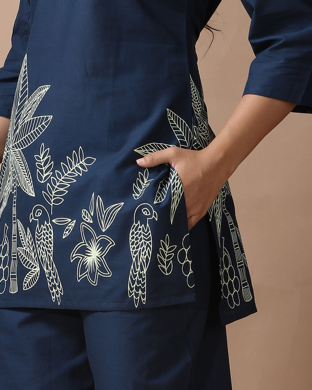 Navy Bloom Pure Cotton Co-ord Set
