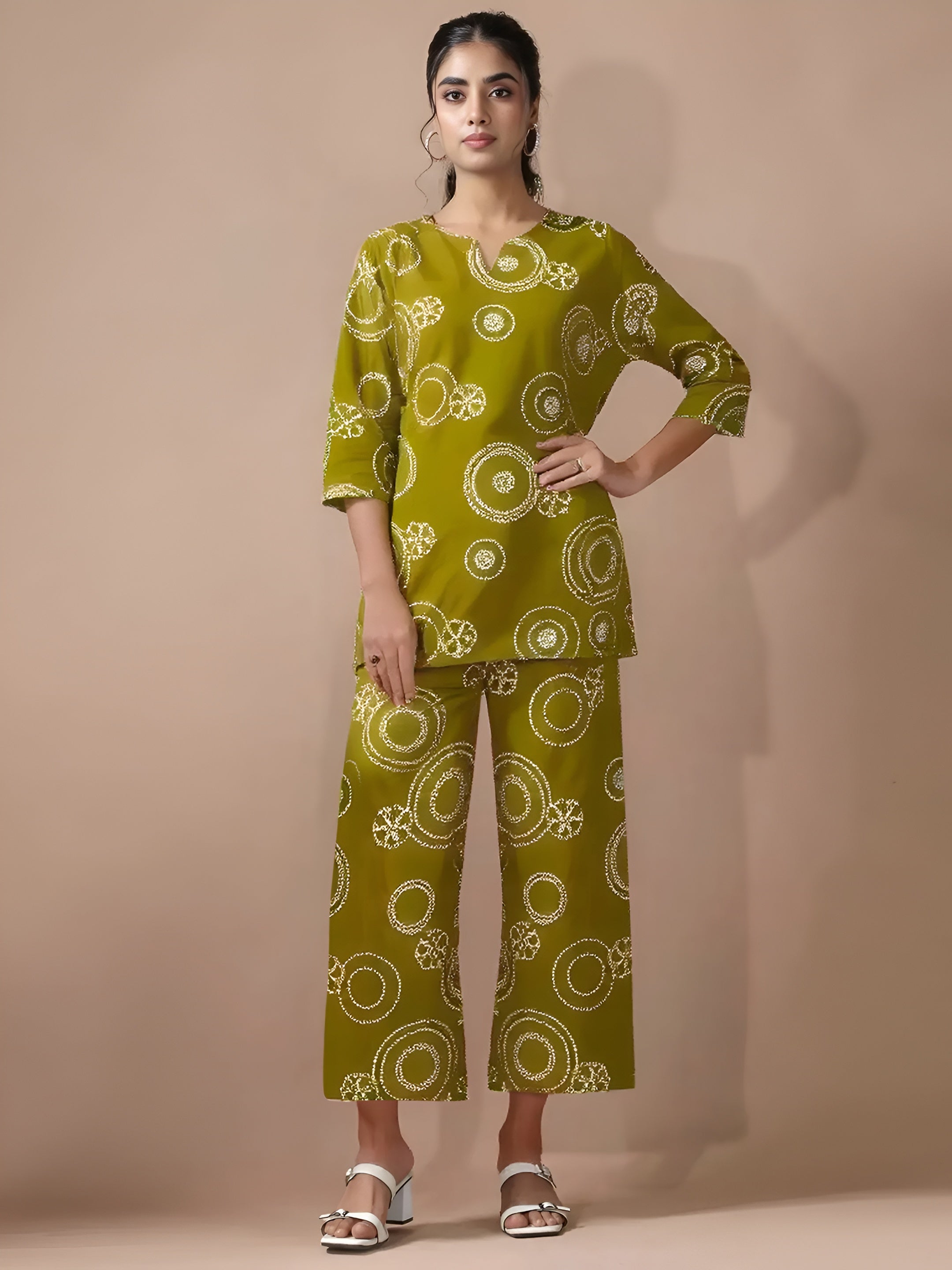 Olive Pure Cotton Co-ord Set