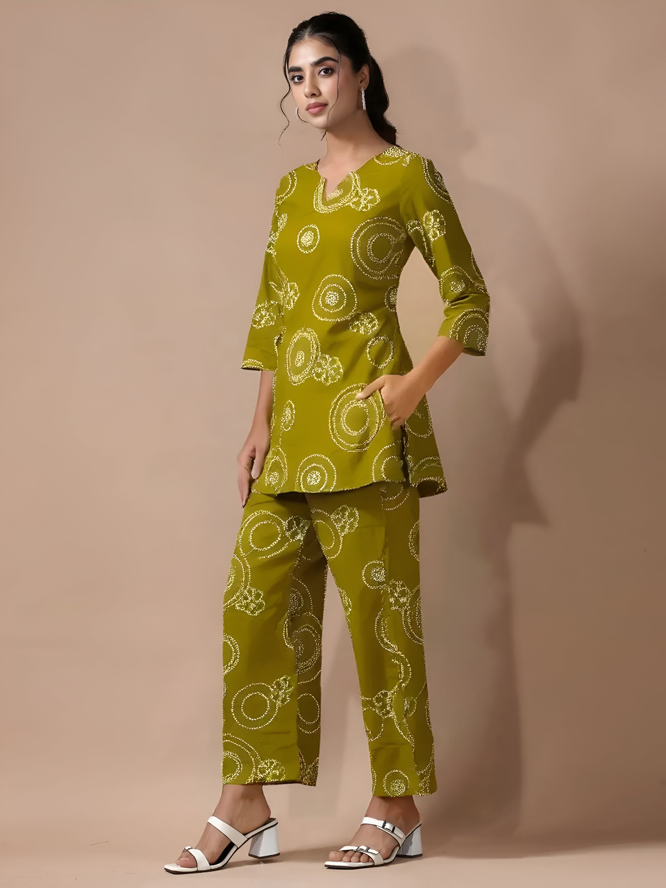 Olive Pure Cotton Co-ord Set