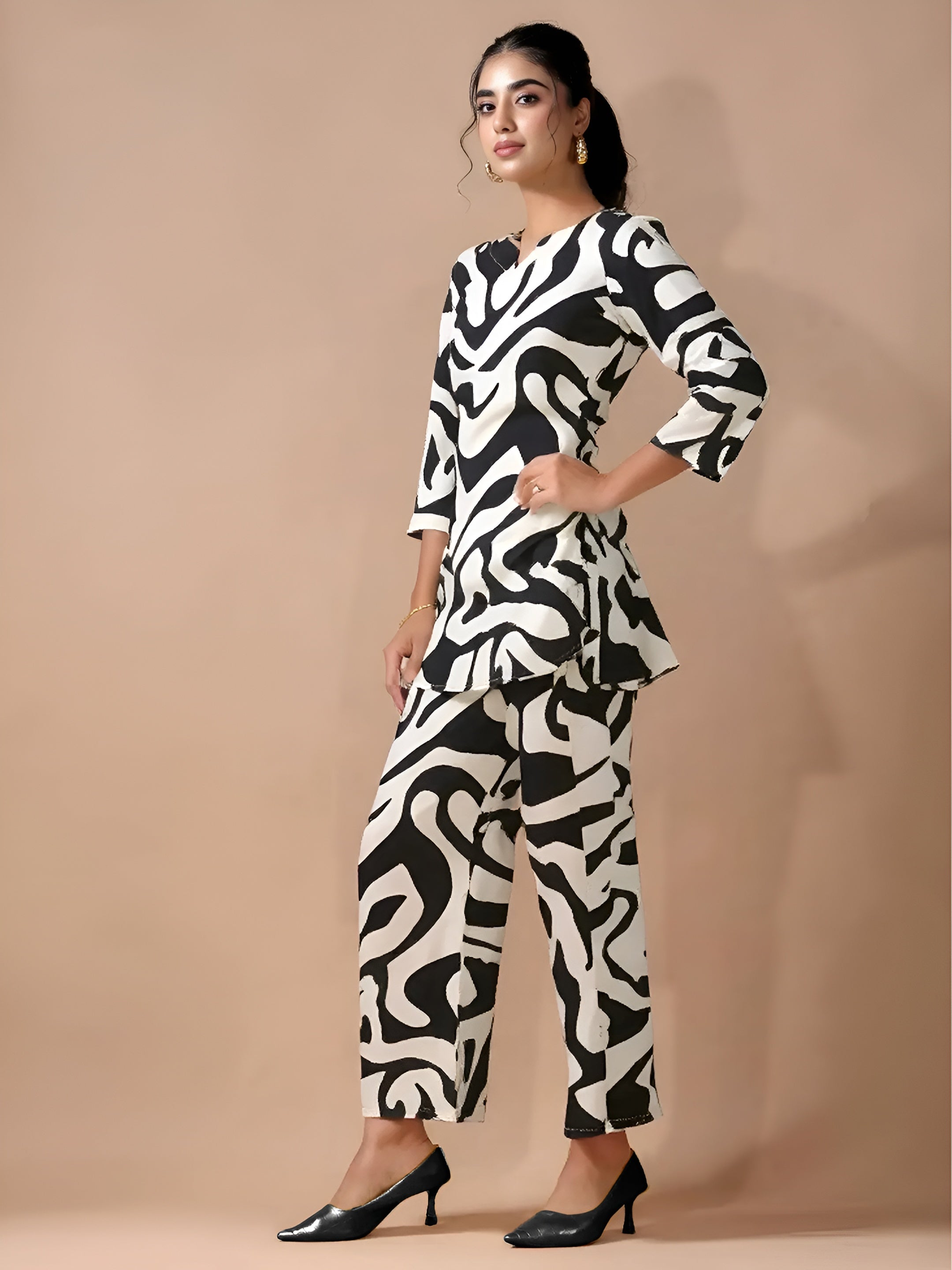 Monochrome Pure Cotton Co-ord Set