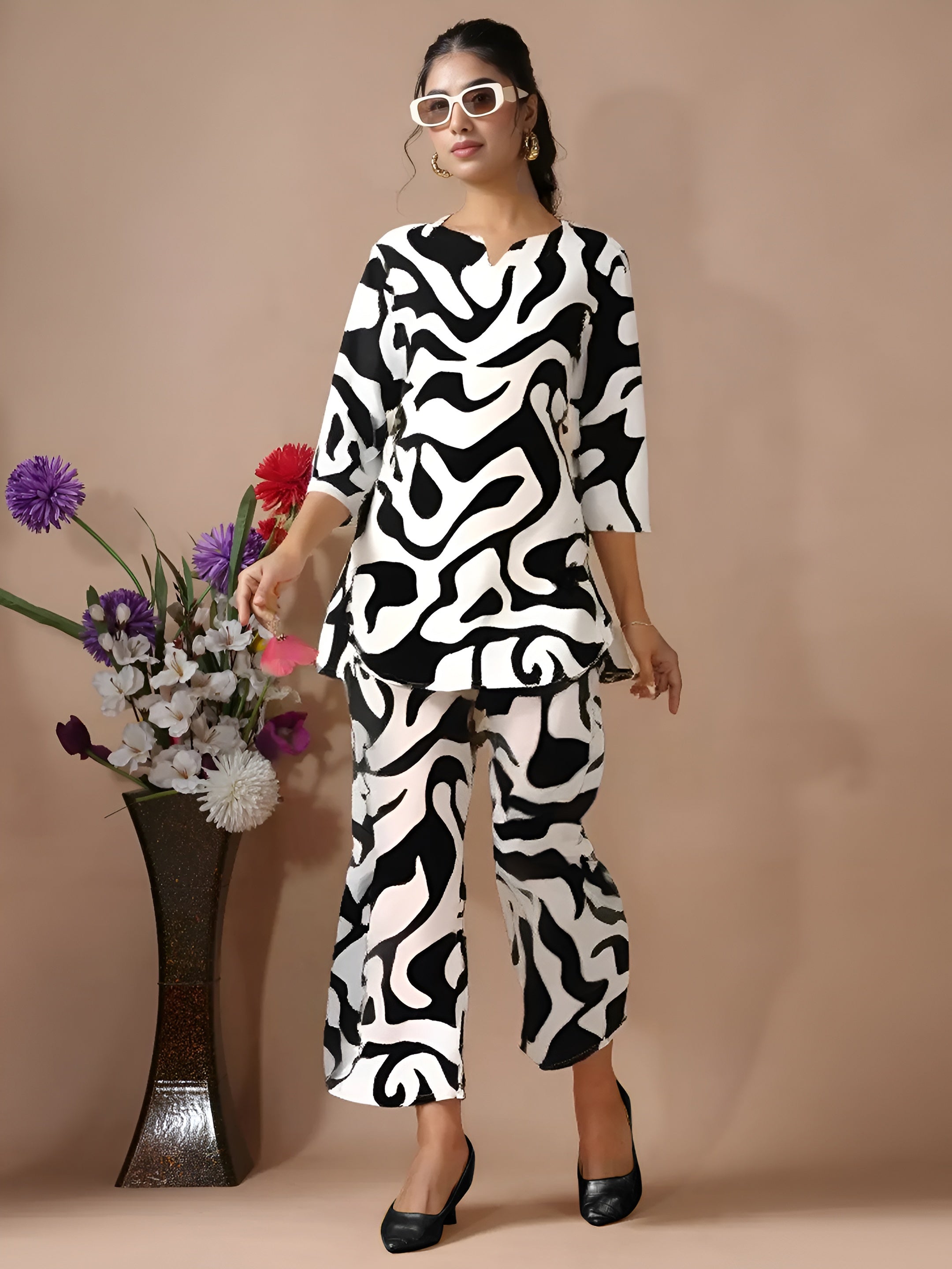 Monochrome Pure Cotton Co-ord Set