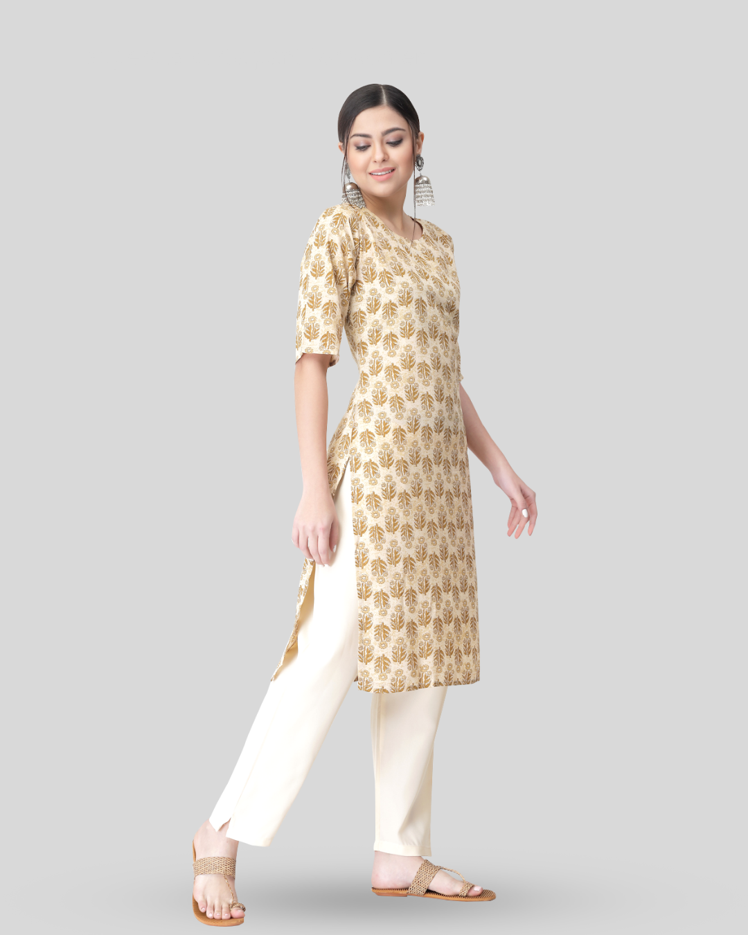 Flower Field Printed Kurta With Pant