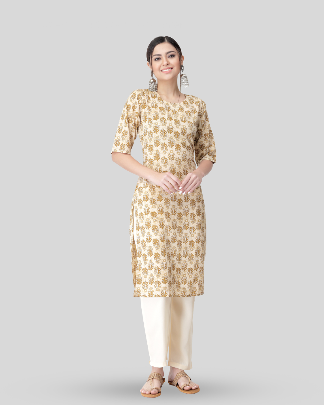 Flower Field Printed Kurta With Pant