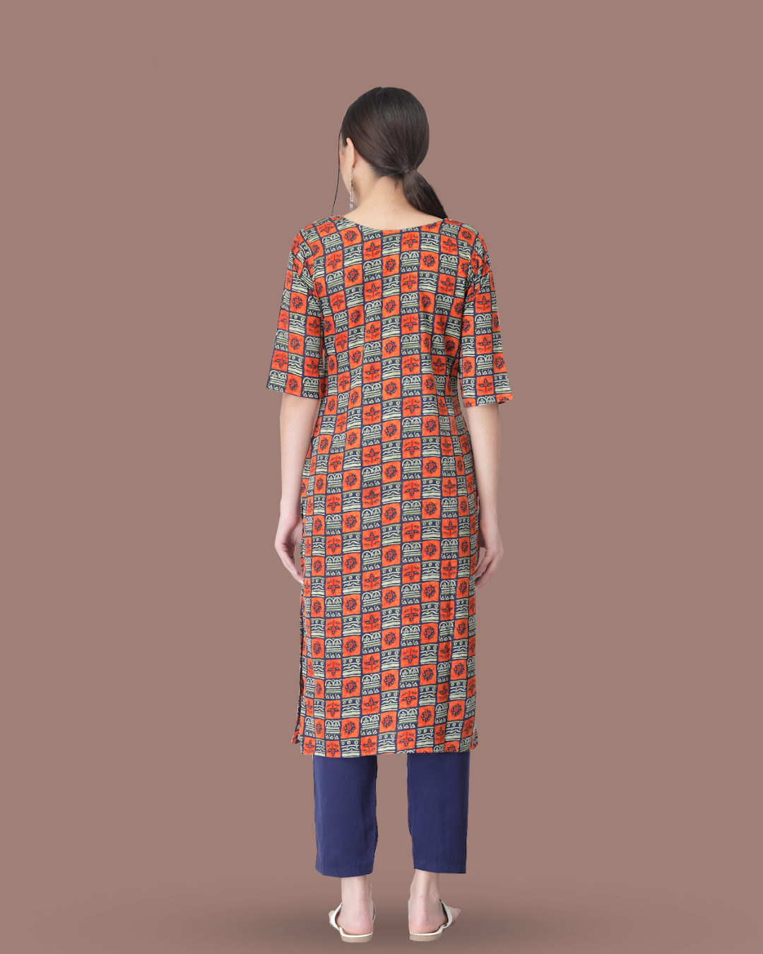 Charcoal and Sunset Kurta With Pant