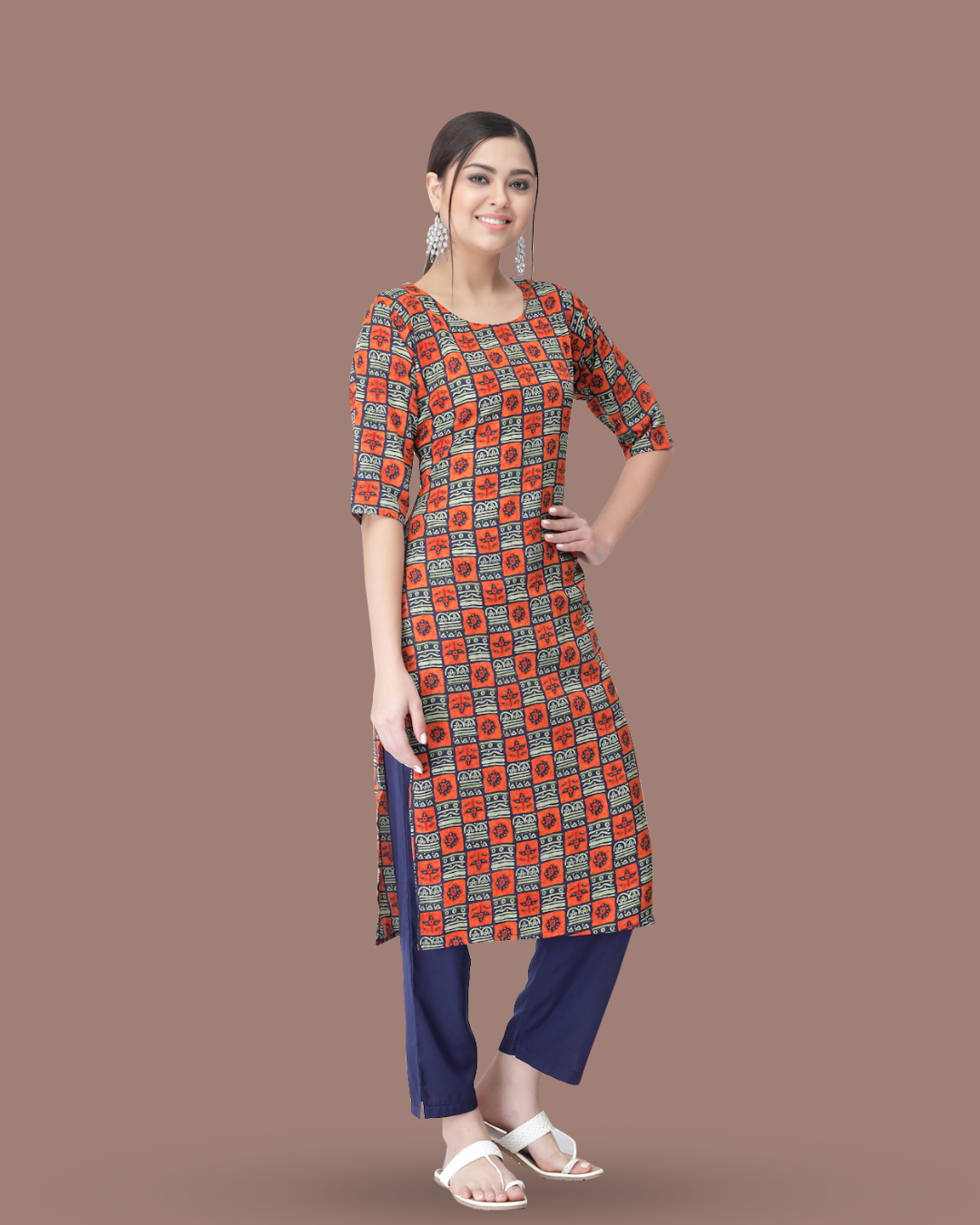 Charcoal and Sunset Kurta With Pant