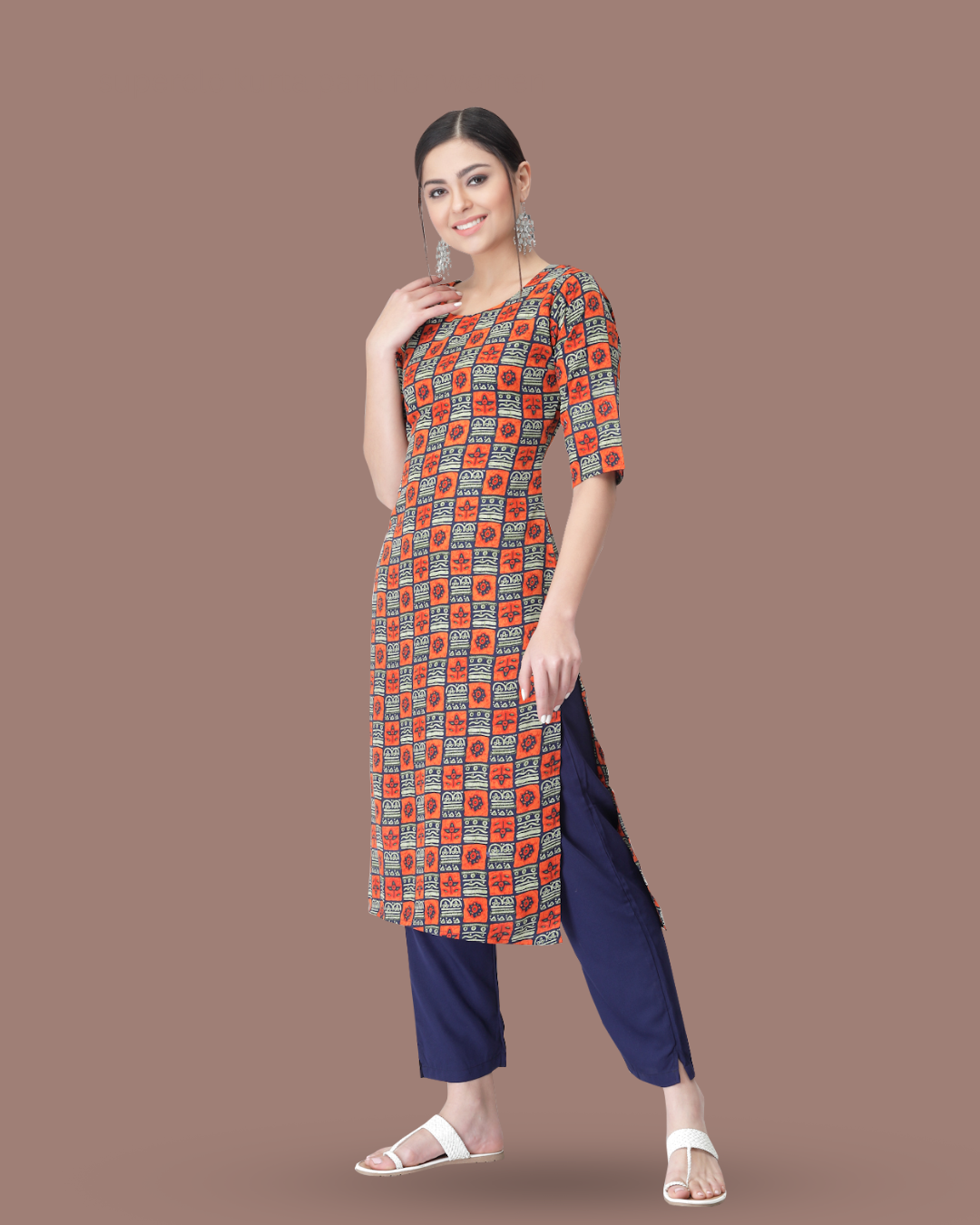 Charcoal and Sunset Kurta With Pant
