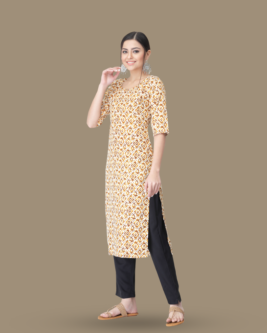 Sand Dune Printed Kurta With Pant