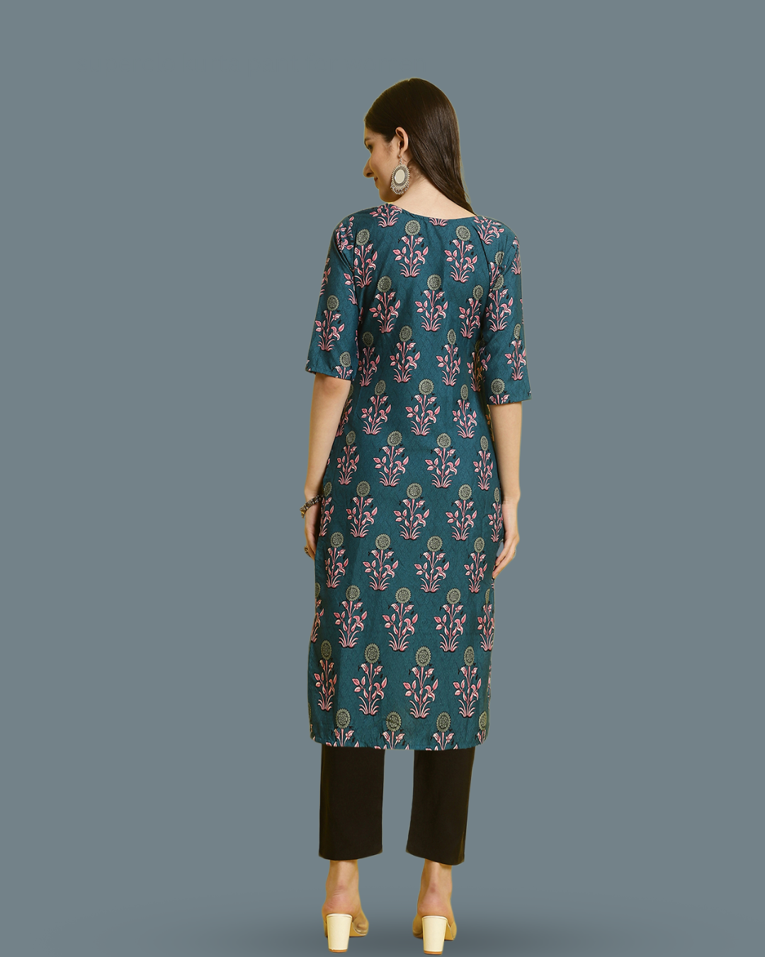 Blue Floral Delight Kurta With Pant