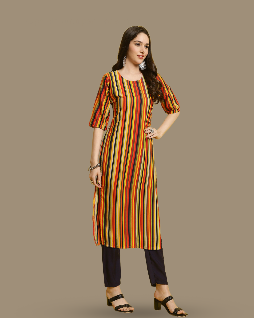 Multicolor Melody Kurta With Pant