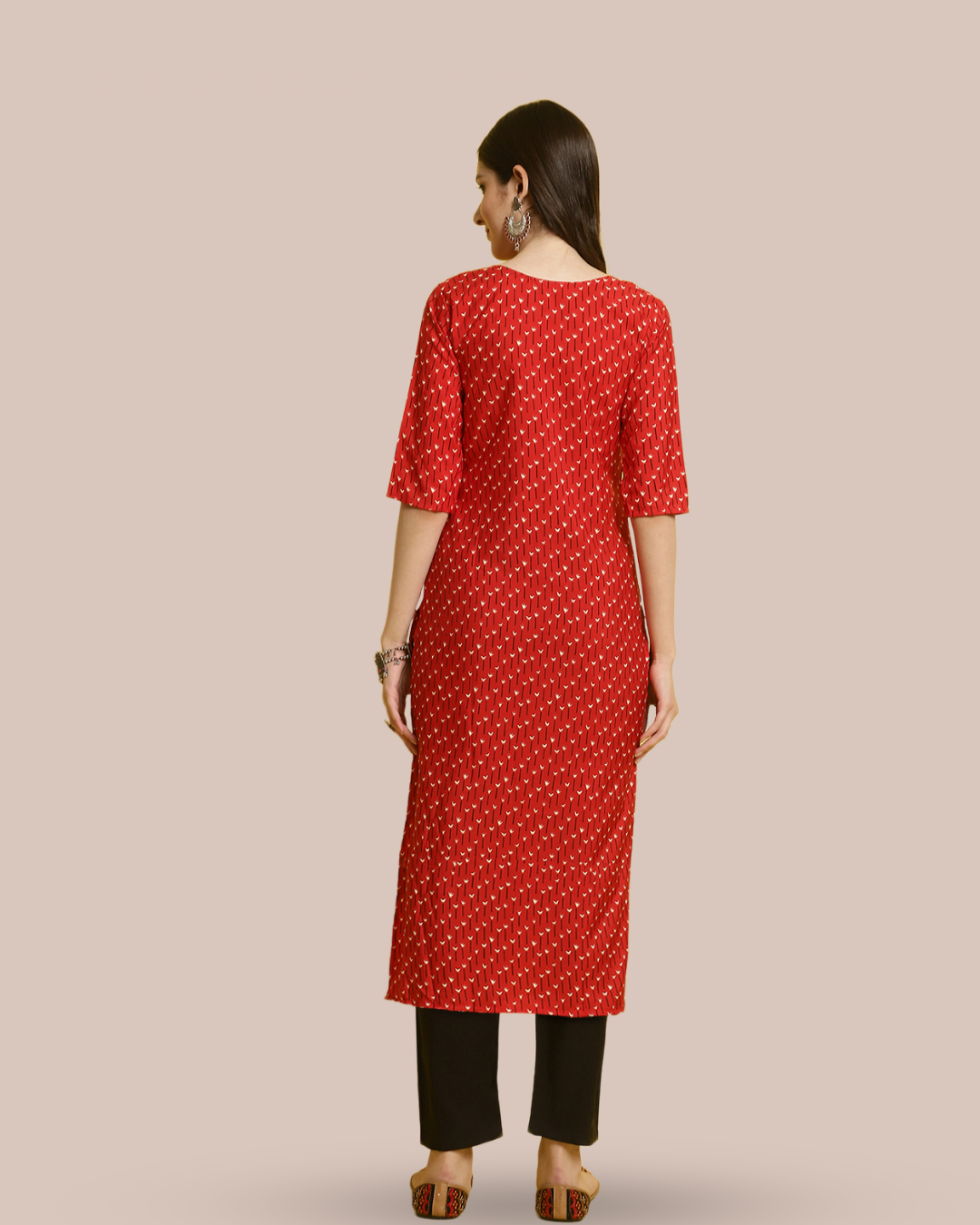 Red Blossom Kurta With Pant