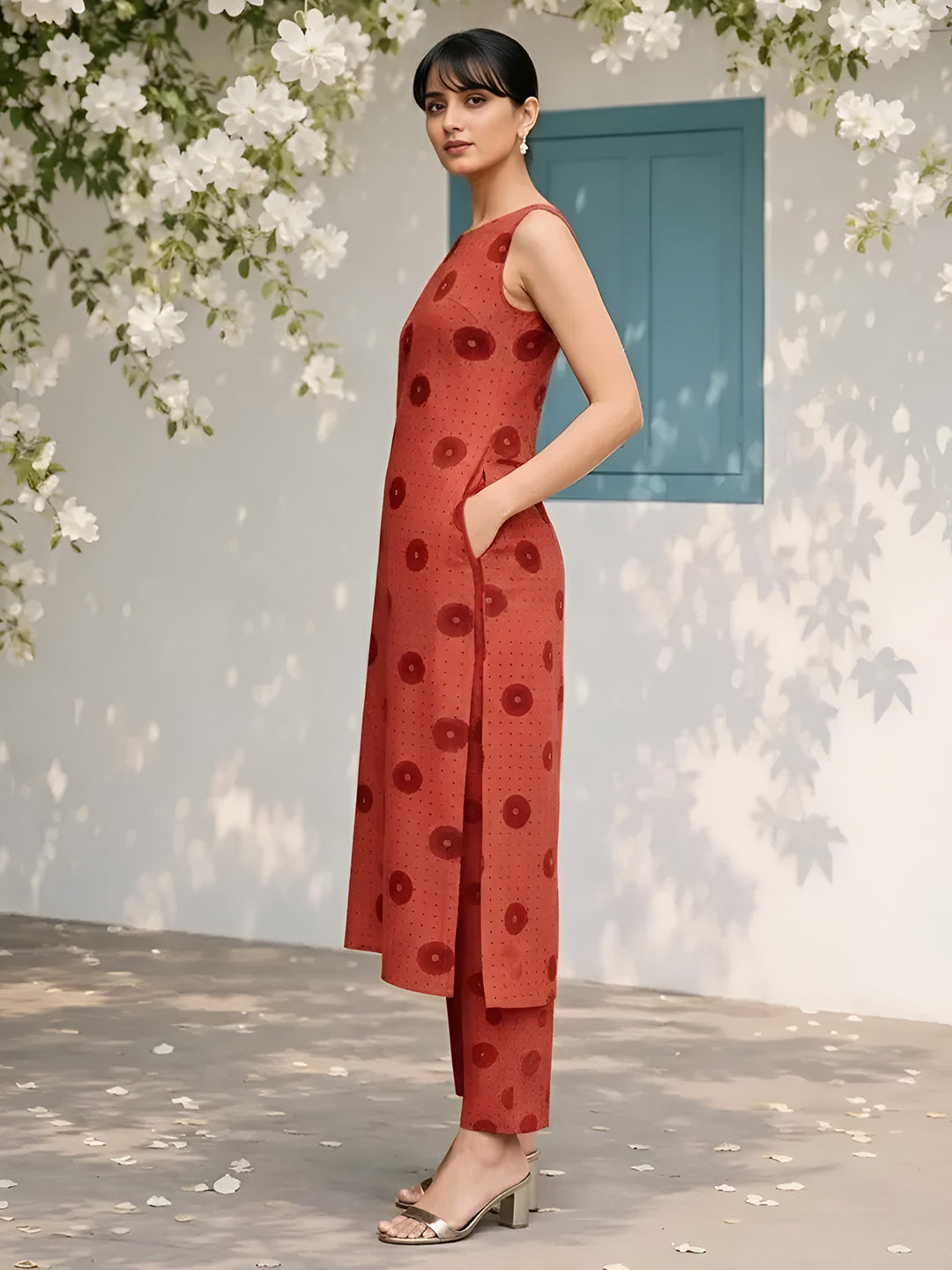 Scarlet Bloom Kurta Set