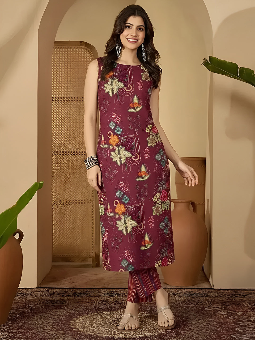 Maroon Majesty Kurta Set