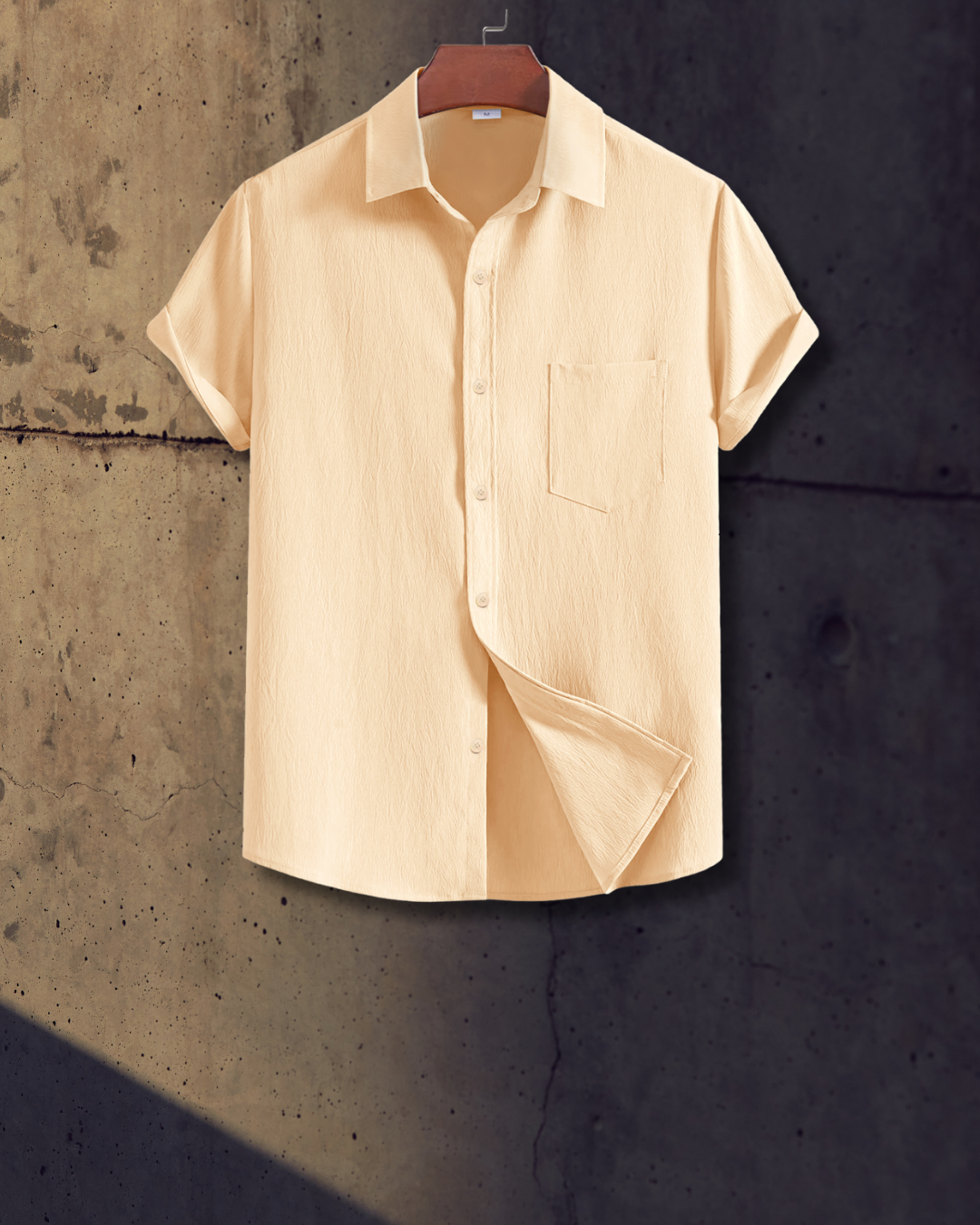 Soft Beige Textured Shirt