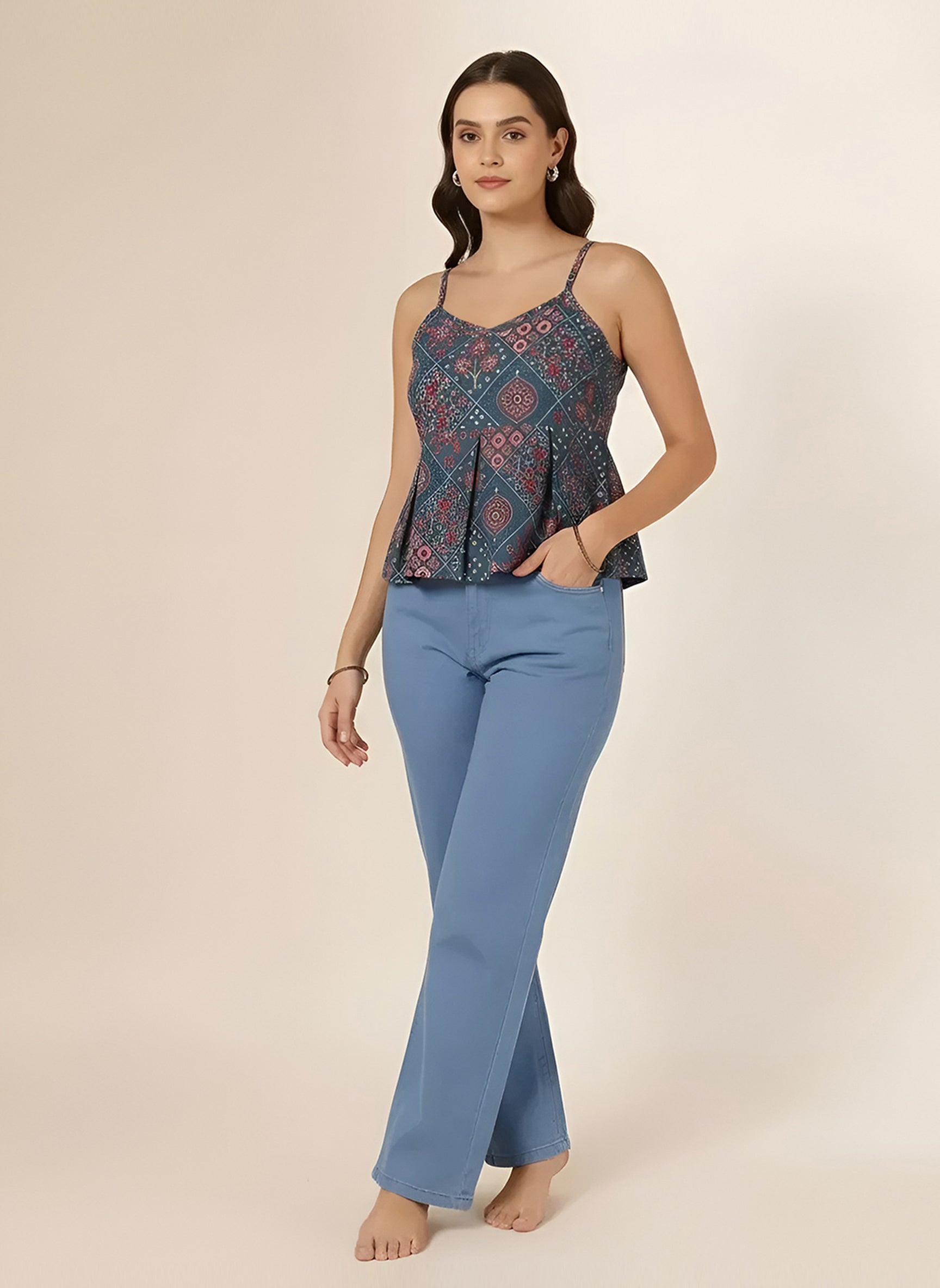 Peacock Mist Top