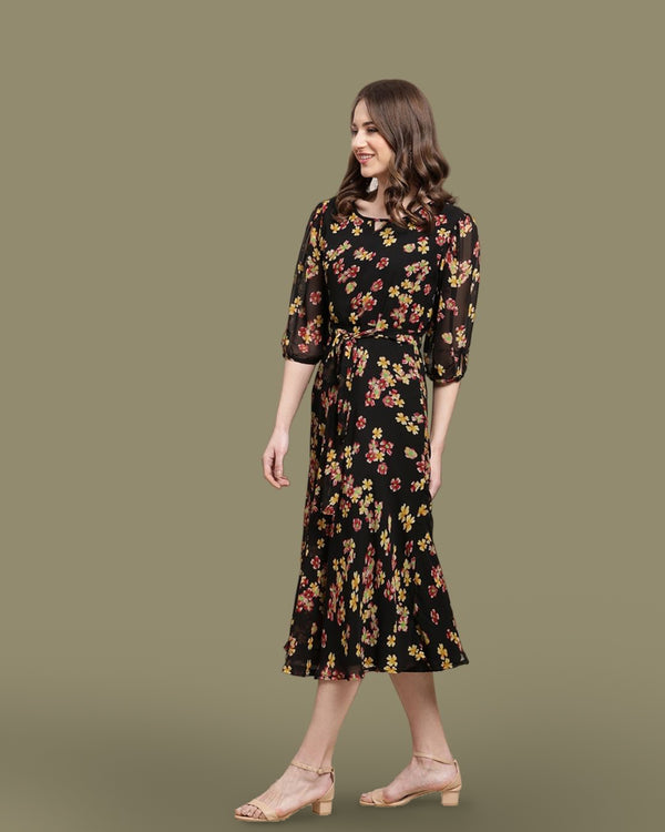 Black Orchid Floral Maxi Dress