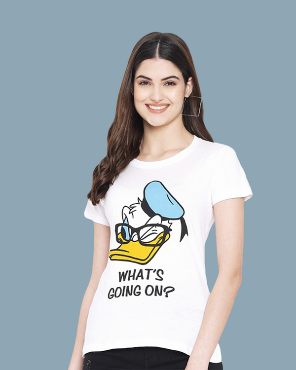 Curious Cartoon White T-shirt