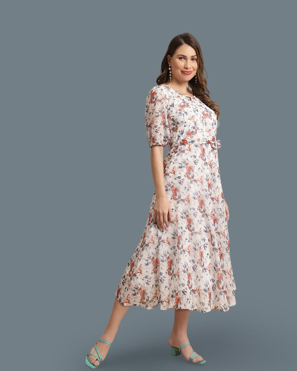 White Garden Floral Maxi Dress