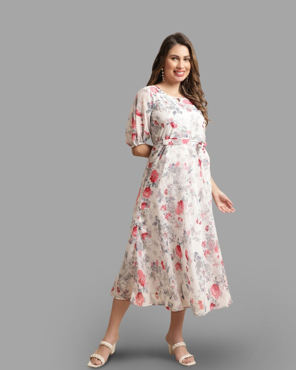 Lily White Floral Maxi Dress