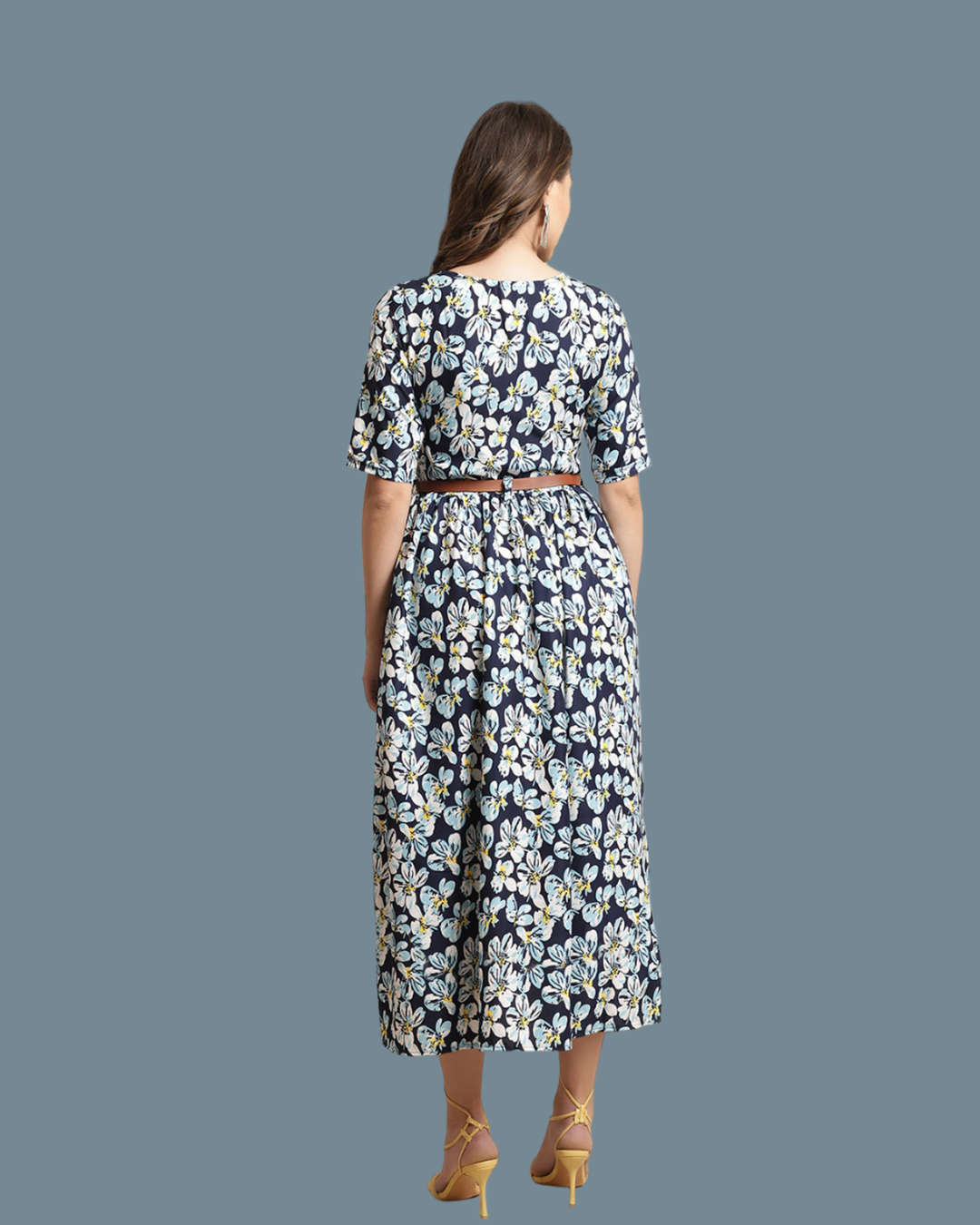 Serene Blue Floral Maxi Dress