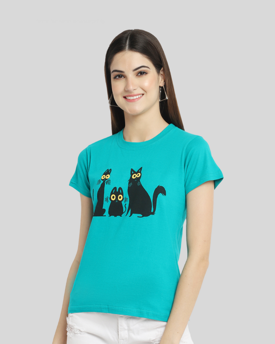 Purr-fectly Drawn Black Tee