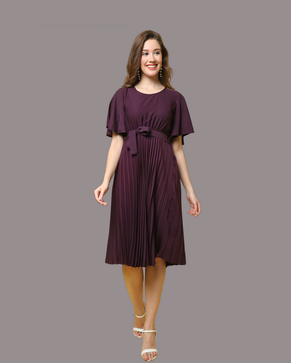 Royal Plum Pleated Maxi Dress