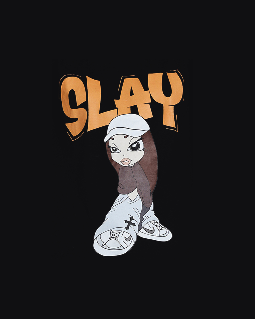 Slay Girl Graphic Black Oversized Tee