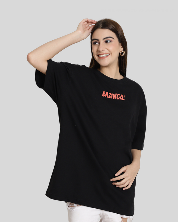 Typography Chic Black Oversized Tee