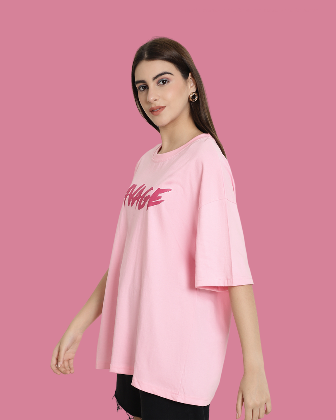Pink Savage Oversized Tee