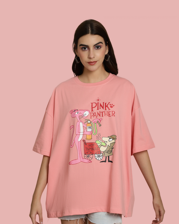 Laid-Back Pink Panther Oversized Tee