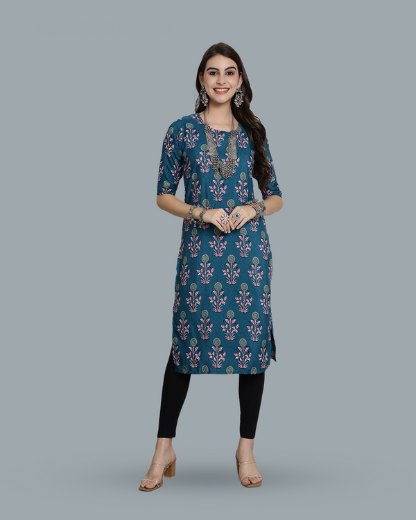 Blue Floral Delight Kurta