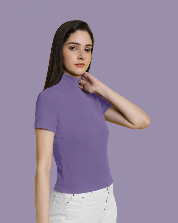 Soft Lavender High Neck Top