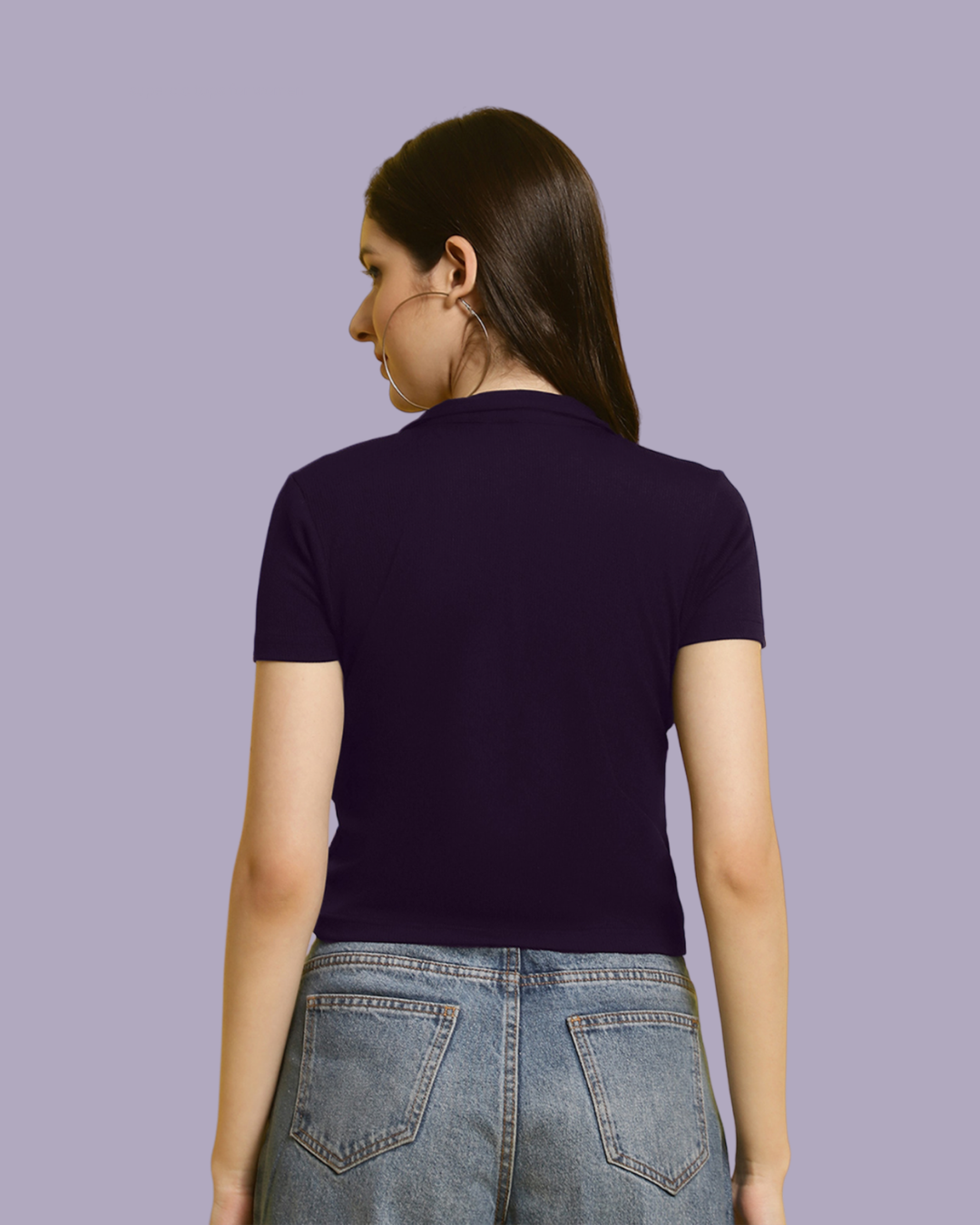 Dark Purple Collar Elegance
