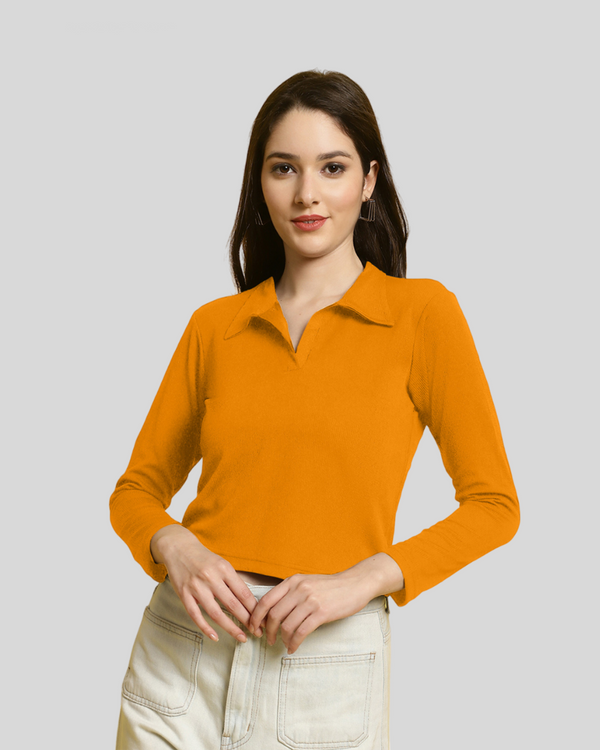 Yellow Crush Collar Top