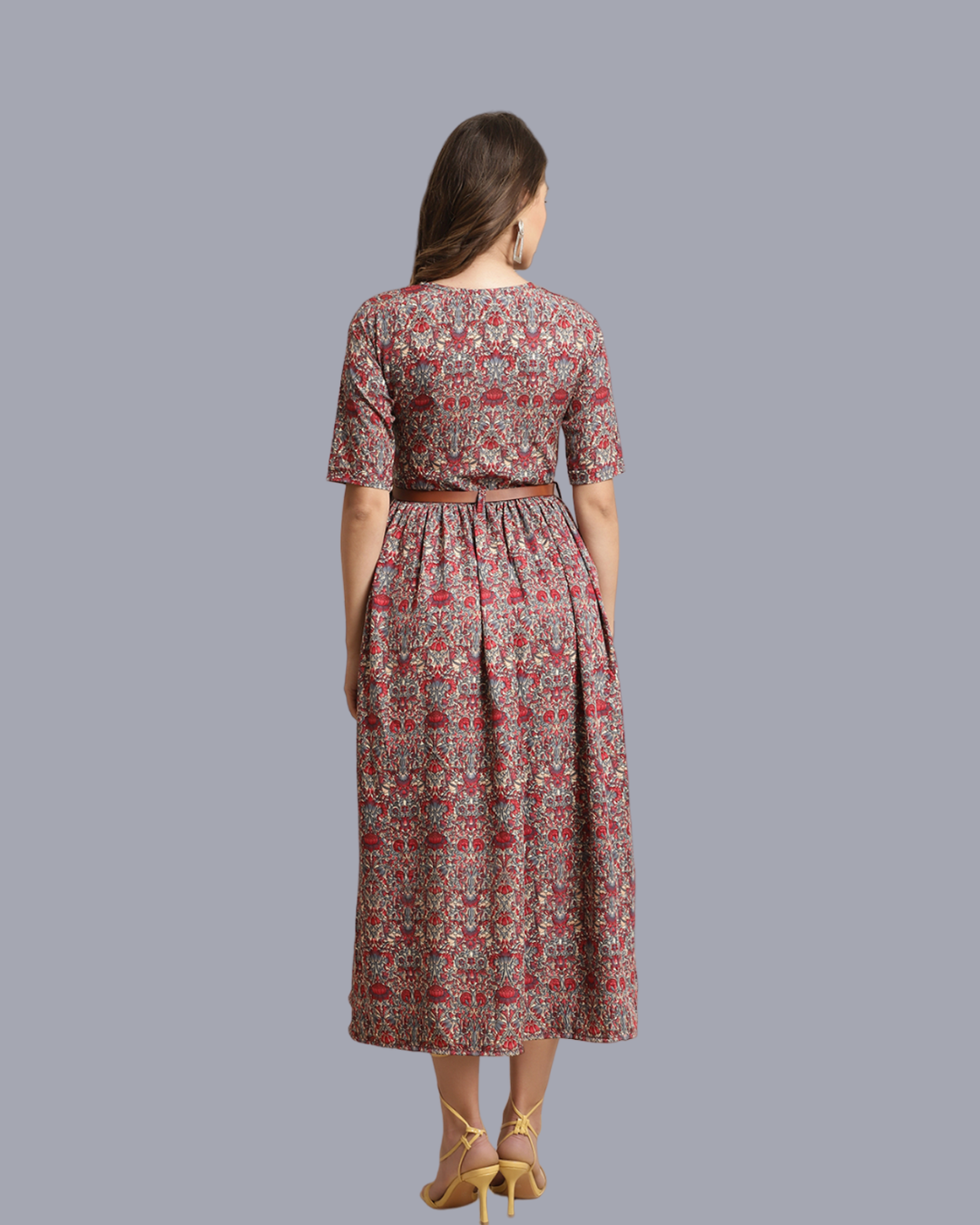 Ethnic Charm Maroon Maxi Dress